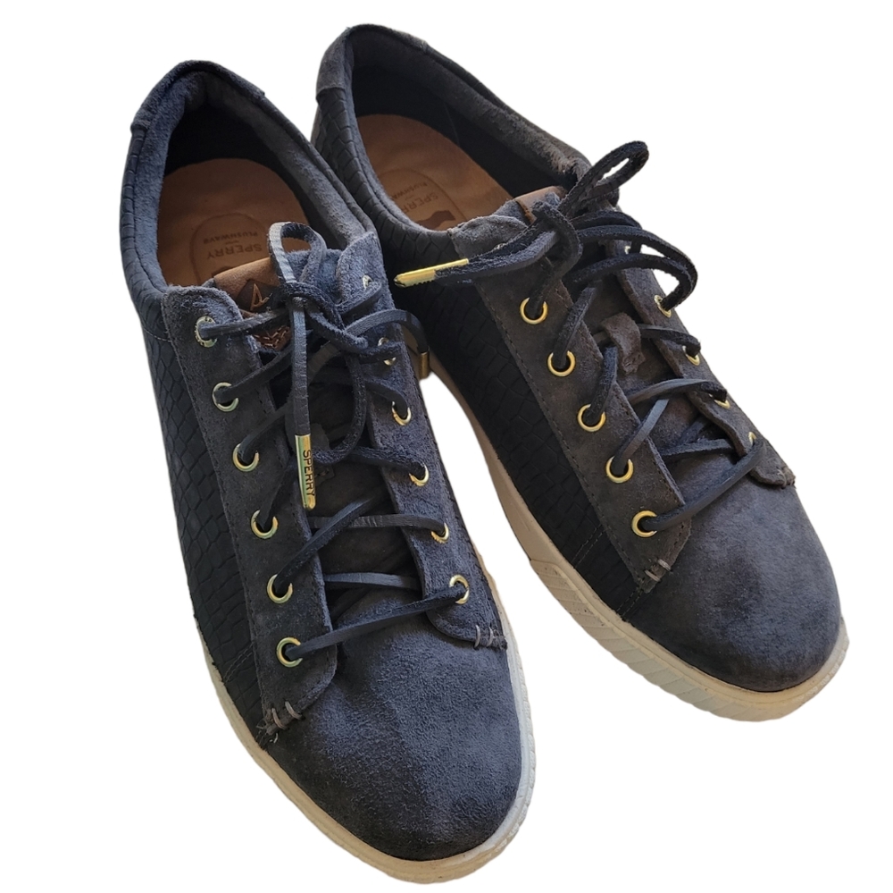 Gray Leather Sperry Sneakers